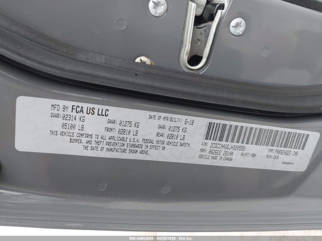 2018 Chrysler 300 Touring მანქანა იყიდება აუქციონზე, vin: 2C3CCAAG6JH320589, აუქციონის ნომერი: 44953850