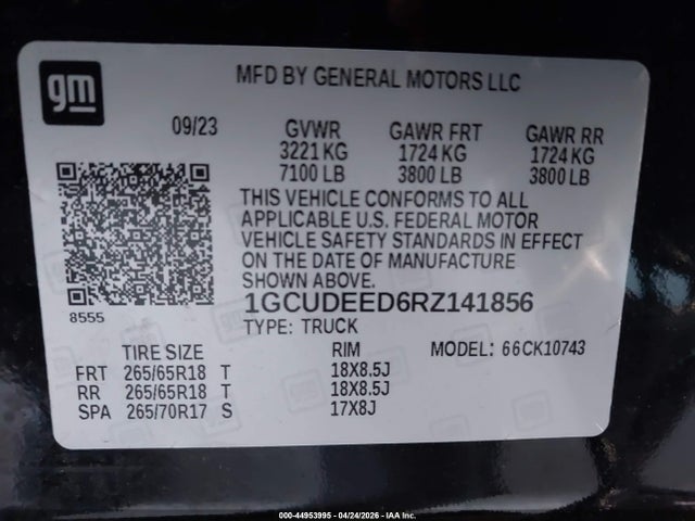 1GCUDEED6RZ141856 Chevrolet Silverado 1500 4wd Standard Bed Rst