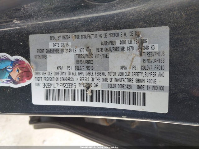 Auction sale of the 2015 Mazda Mazda3 I Touring, vin: 3MZBM1L71FM203316, lot number: 44954135