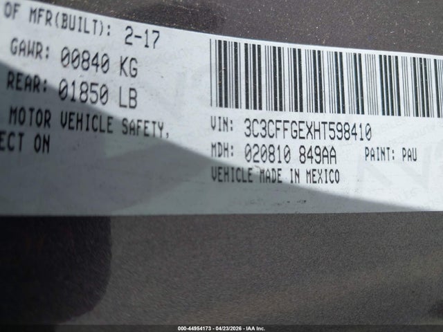 3C3CFFGEXHT598410 Fiat 500E BATTERY ELECTRIC