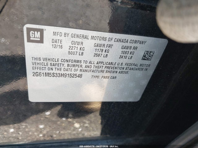 Продаж на аукціоні авто 2017 Cadillac Xts Luxury, vin: 2G61M5S33H9152548, номер лоту: 44954178