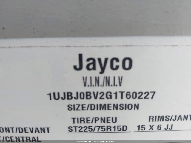 Jayco Other 2016 1UJBJ0BV2G1T60227 Image 9