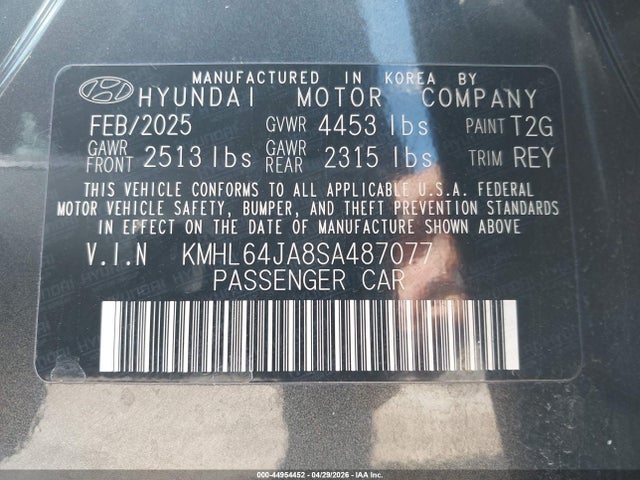 KMHL64JA8SA487077 Hyundai SONATA SEL