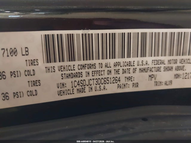 Продажа на аукционе авто 2013 Dodge Durango R/t, vin: 1C4SDJCT3DC651264, номер лота: 44954610