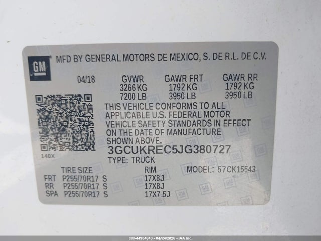 Chevrolet Silverado 1500 1lt 2018 3GCUKREC5JG380727 Image 9