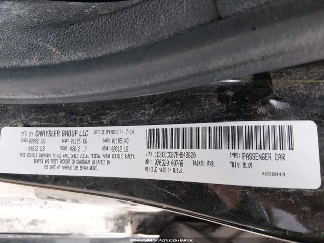 Aukcja sprzedaży 2015 Chrysler 200 C, vin: 1C3CCCCB7FN549620, numer aukcji: 44954647
