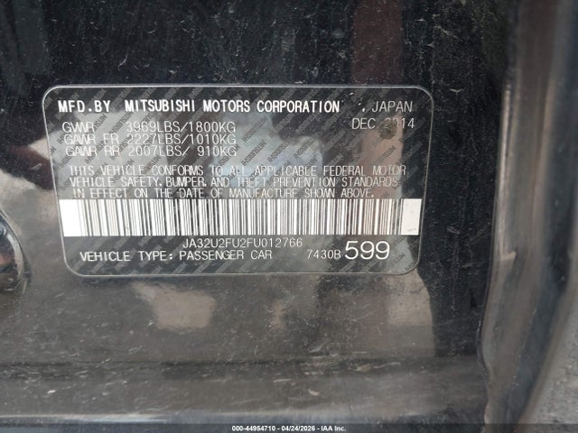 Mitsubishi LANCER ES 2015 JA32U2FU2FU012766 Image 9