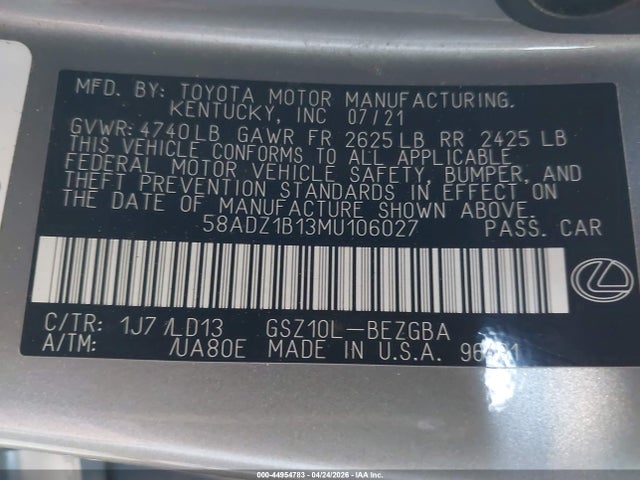 58ADZ1B13MU106027 Lexus ES 350