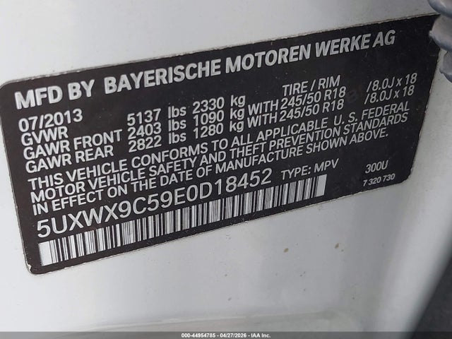 5UXWX9C59E0D18452 BMW X3 Xdrive28i