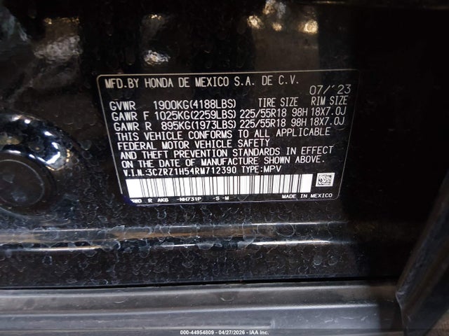 Продаж на аукціоні авто 2024 Honda Hr-v 2wd Sport/2wd Sport W/o Bsi, vin: 3CZRZ1H54RM712390, номер лоту: 44954809