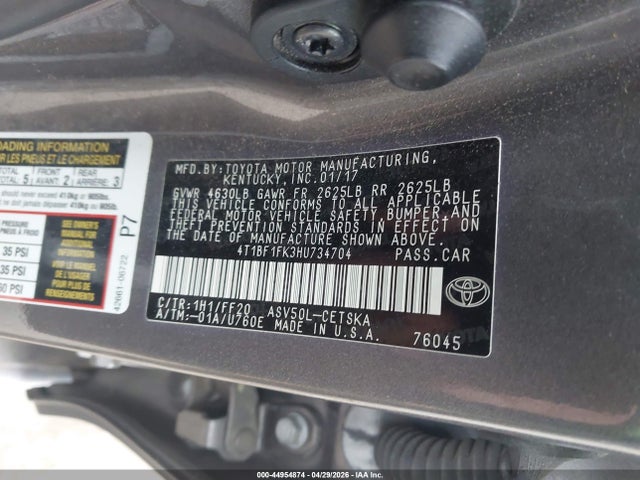 Toyota CAMRY SE 2017 4T1BF1FK3HU734704 Image 9