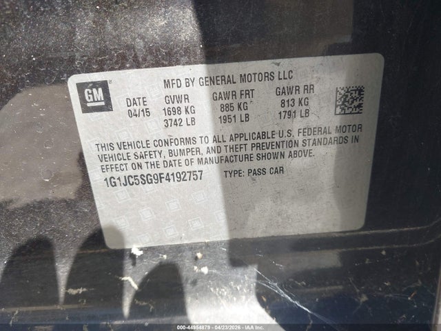 1G1JC5SG9F4192757 Chevrolet Sonic Lt Auto
