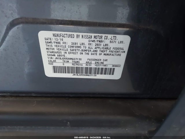 Aukcja sprzedaży 2017 Infiniti Qx50, vin: JN1BJ0RRXHM407130, numer aukcji: 44954916