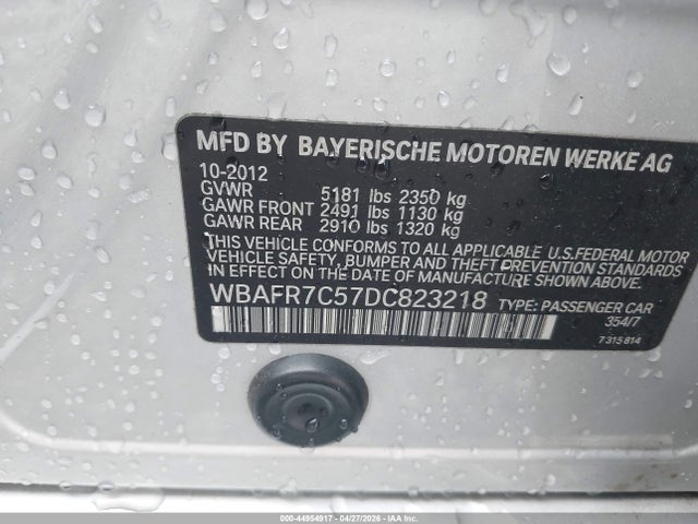 Aukcja sprzedaży 2013 Bmw 535i, vin: WBAFR7C57DC823218, numer aukcji: 44954917