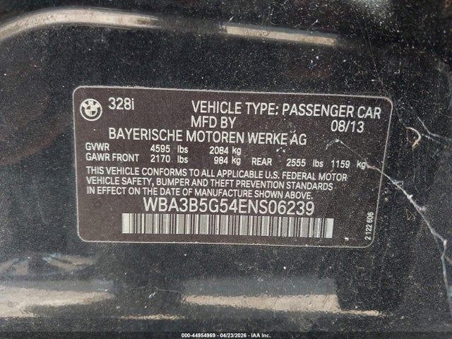 Продаж на аукціоні авто 2014 Bmw 328i Xdrive, vin: WBA3B5G54ENS06239, номер лоту: 44954969