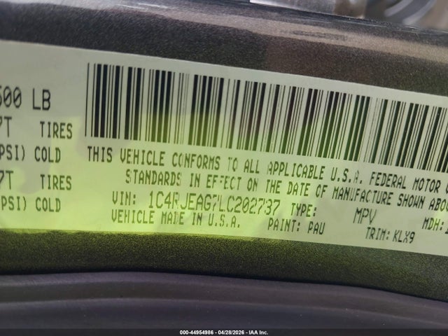 1C4RJEAG7LC202737 Jeep Grand Cherokee Altitude 4x2