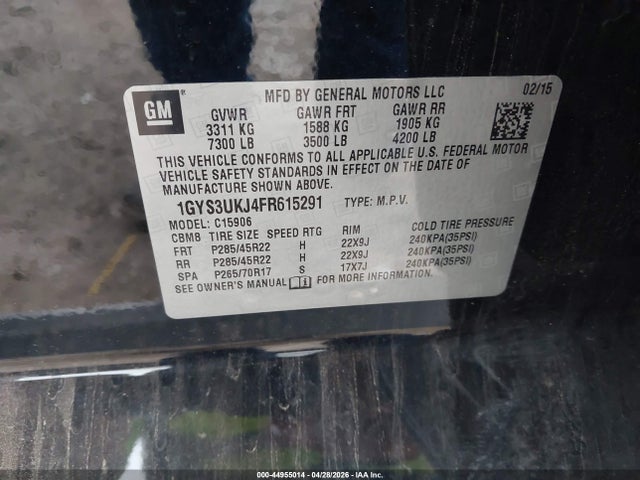 Cadillac Escalade Esv Platinum 2015 1GYS3UKJ4FR615291 Image 9