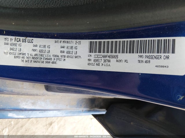 Aukcja sprzedaży 2015 Chrysler 200 Limited, vin: 1C3CCCAB0FN656026, numer aukcji: 44955070