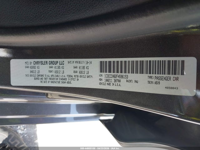 44955108 :رقم المزاد ، 1C3CCCAB2FN596153 vin ، 2015 Chrysler 200 Limited مزاد بيع