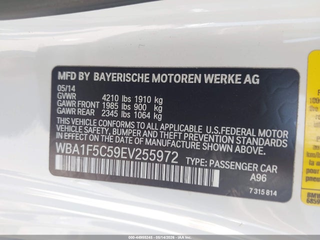 WBA1F5C59EV255972 BMW 228I