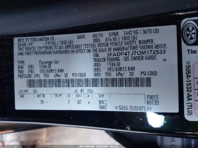 Ford FIESTA S 2016 3FADP4TJ7GM172533 Image 9
