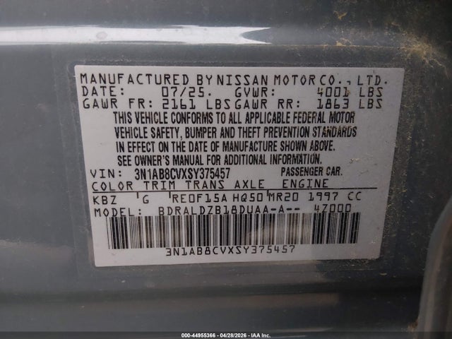 Nissan SENTRA SV 2025 3N1AB8CVXSY375457 Image 9