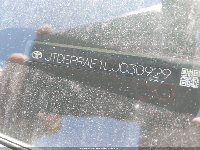 Aukcja sprzedaży 2020 Toyota Corolla Le, vin: JTDEPRAE1LJ030929, numer aukcji: 44955380
