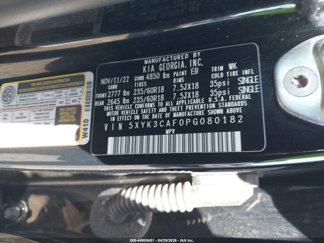 Aukcja sprzedaży 2023 Kia Sportage Ex, vin: 5XYK3CAF0PG080182, numer aukcji: 44955451