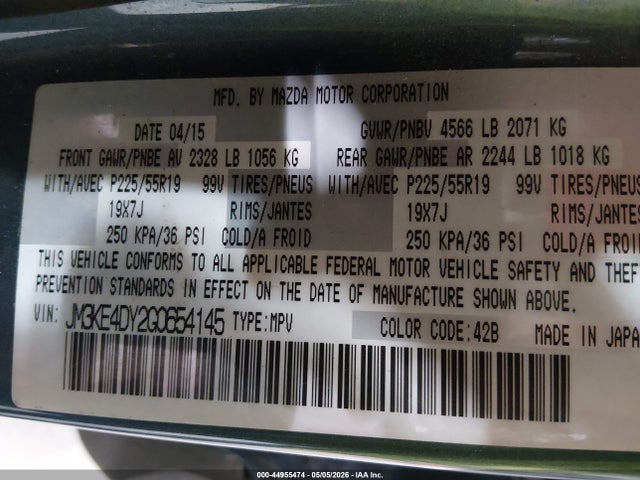 JM3KE4DY2G0654145 Mazda Cx-5 Grand Touring