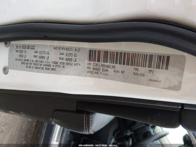 44955489 :رقم المزاد ، 1C4PJLAB8HW661345 vin ، 2017 Jeep Cherokee Sport Fwd مزاد بيع