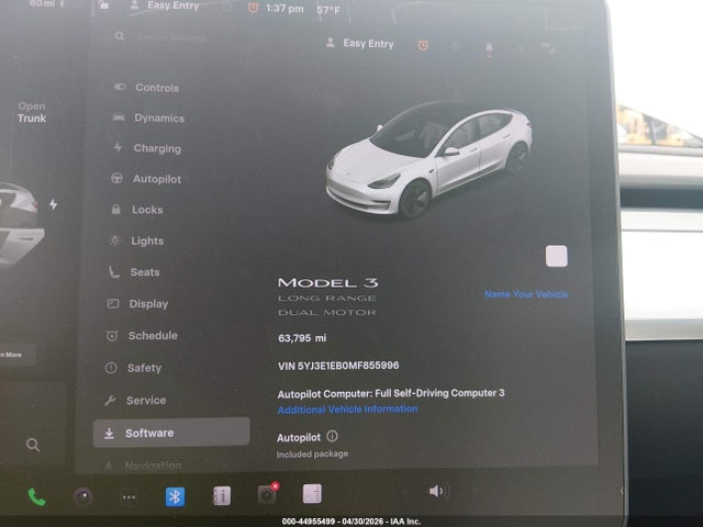 Aukcja sprzedaży 2021 Tesla Model 3 Long Range Dual Motor All-wheel Drive, vin: 5YJ3E1EB0MF855996, numer aukcji: 44955499