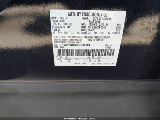Ford Explorer 2018 1FM5K8BH6JGB95284 Image 9