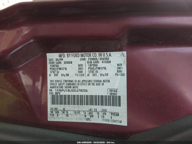 Aukcja sprzedaży 1999 Ford Expedition Eddie Bauer/xlt, vin: 1FMPU18LXXLB78526, numer aukcji: 44955559