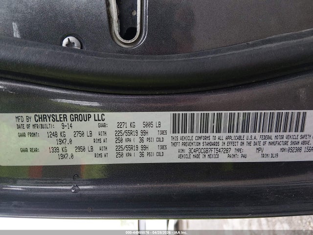 Продажа на аукционе авто 2015 Dodge Journey Crossroad, vin: 3C4PDCGB7FT547287, номер лота: 44955576