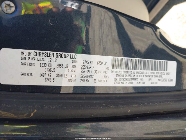 Продаж на аукціоні авто 2014 Dodge Grand Caravan Se 30th Anniversary, vin: 2C4RDGBG9ER223827, номер лоту: 44955578