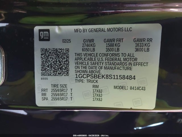 1GCPSBEK8S1158484 Chevrolet Colorado 2wd Wt