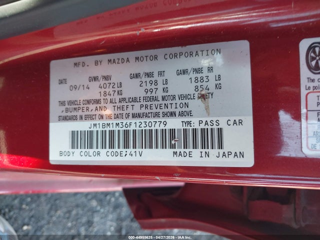 JM1BM1M36F1230779 Mazda Mazda3 S Grand Touring