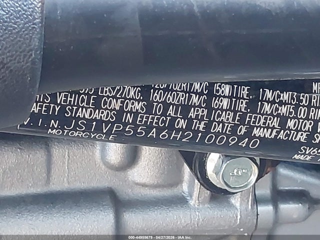Suzuki SV650 2017 JS1VP55A6H2100940 Image 10