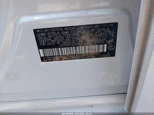 Продаж на аукціоні авто 2017 Lexus Is 300, vin: JTHCM1D27H5016583, номер лоту: 44955689