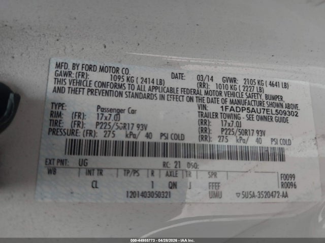 Продажа на аукционе авто 2014 Ford C-max Hybrid Se, vin: 1FADP5AU7EL509302, номер лота: 44955773