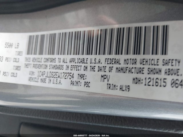 Продаж на аукціоні авто 2014 Jeep Cherokee Limited, vin: 1C4PJLDS2EW172754, номер лоту: 44955777