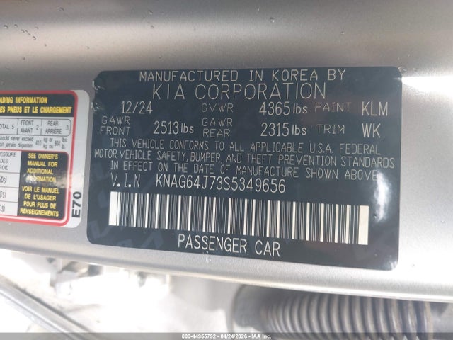 KNAG64J73S5349656 KIA K5 Gt-line