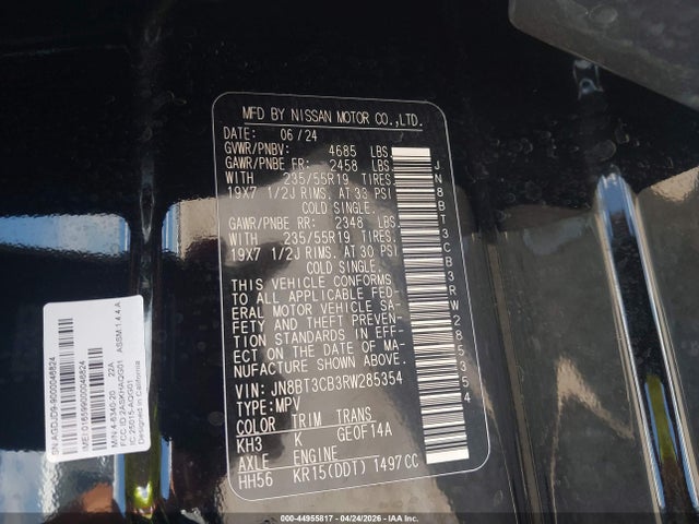 Продаж на аукціоні авто 2024 Nissan Rogue Sl Intelligent Awd, vin: JN8BT3CB3RW285354, номер лоту: 44955817