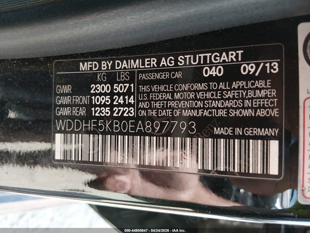 Aukcja sprzedaży 2014 Mercedes-benz E 350, vin: WDDHF5KB0EA897793, numer aukcji: 44955947
