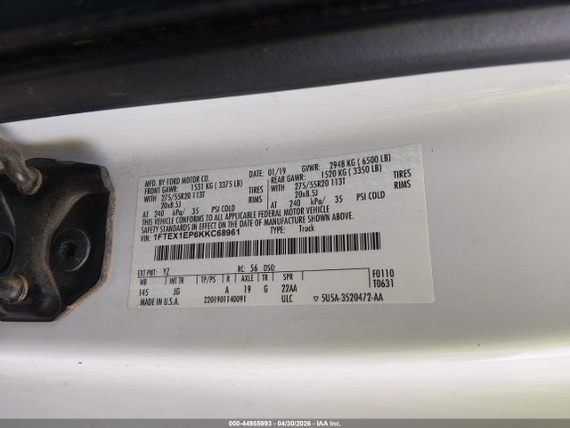 Ford F-150 Xl 2019 1FTEX1EP6KKC68961 Image 9
