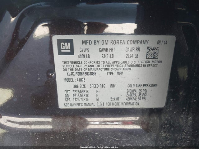 Buick Encore Convenience 2015 KL4CJFSB6FB031885 Image 9