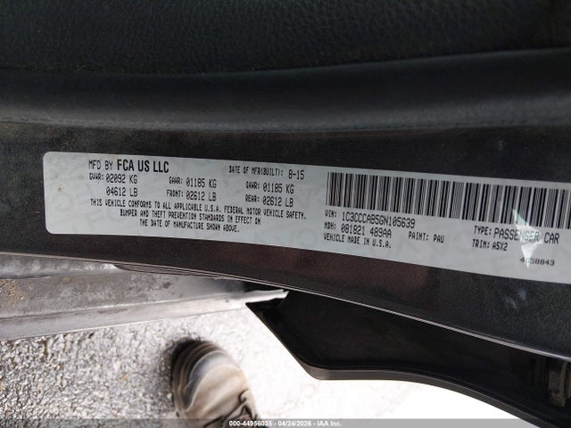 Продаж на аукціоні авто 2016 Chrysler 200 Limited, vin: 1C3CCCAB5GN105639, номер лоту: 44956035