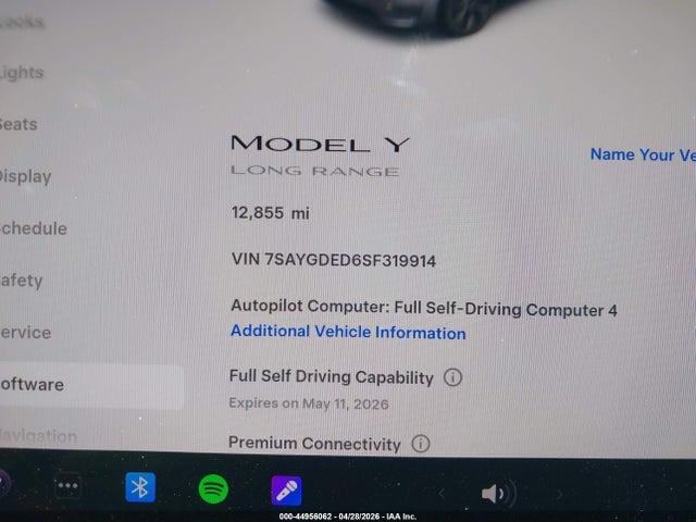 Продажа на аукционе авто 2025 Tesla Model Y Long Range Dual Motor Rear-wheel Drive, vin: 7SAYGDED6SF319914, номер лота: 44956062