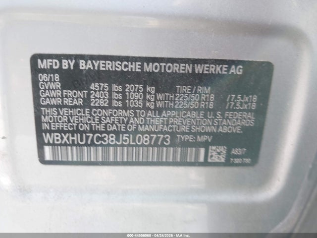 Продаж на аукціоні авто 2018 Bmw X1 Sdrive28i, vin: WBXHU7C38J5L08773, номер лоту: 44956068