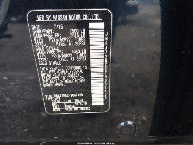 JN8AZ2NEXF9087439 Infiniti QX80